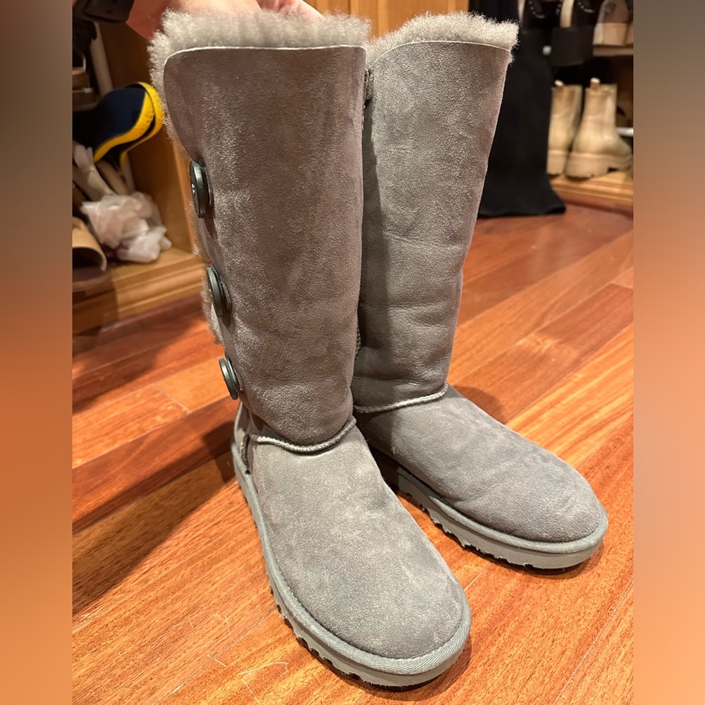 UGG Gray Women's Tall Bailey Button Winter Boots